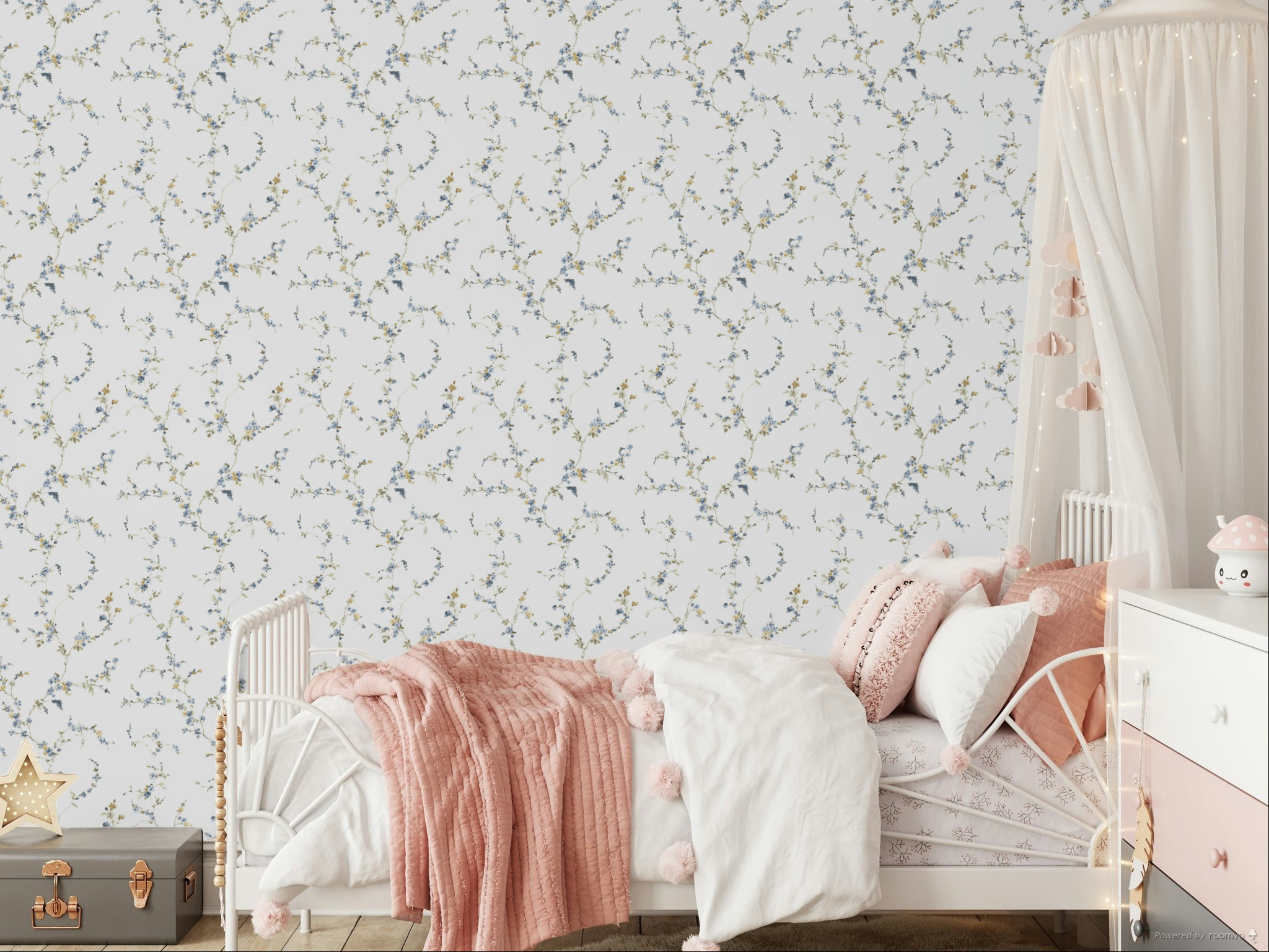 Tapeta, modrá, kvety, 8336, Blooming Garden 2, Parato by Cristiana Masi