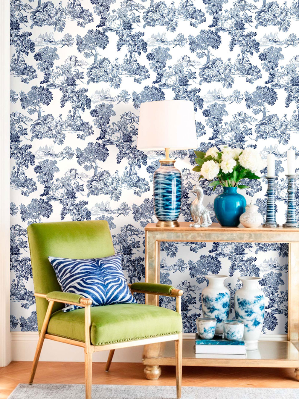 Tapeta, modrá, romantická, 8342, Blooming Garden 2, Parato by Cristiana Masi