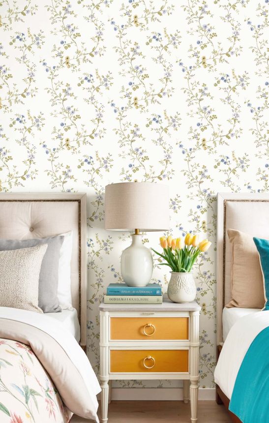 Tapeta, modrá, kvety, 8357, Blooming Garden 2, Parato by Cristiana Masi