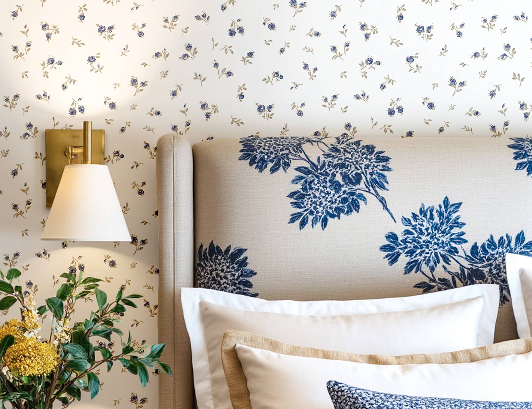 Tapeta, modro-hnedá, kvety, 8372, Blooming Garden 2, Parato by Cristiana Masi