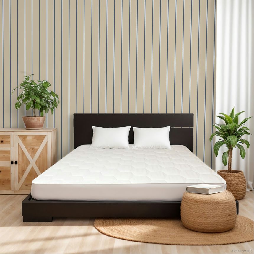 Tapeta, béžovo-modrá, pruhy, 8382, Blooming Garden 2, Parato by Cristiana Masi