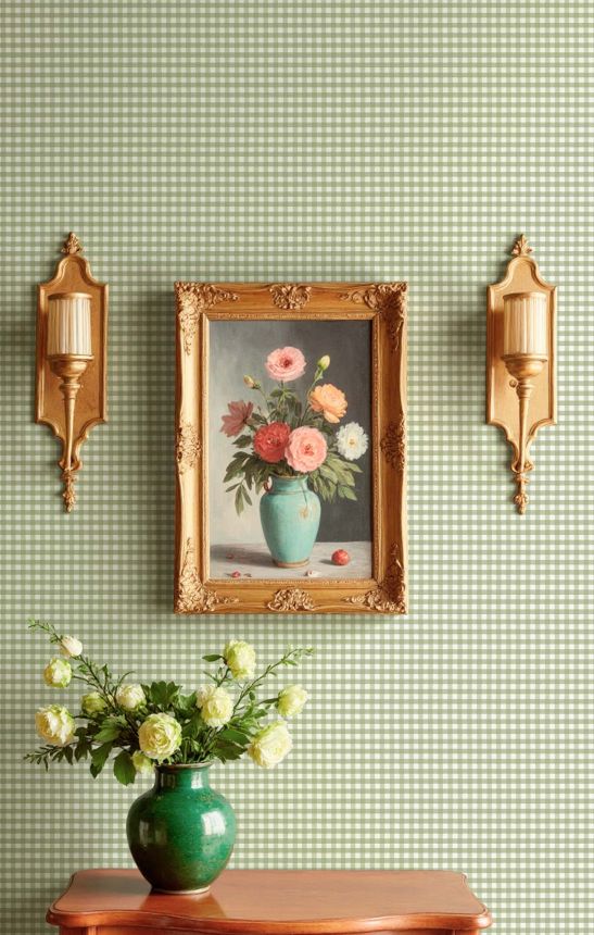 Tapeta, zelená, imitácia látky, 8393, Blooming Garden 2, Parato by Cristiana Masi