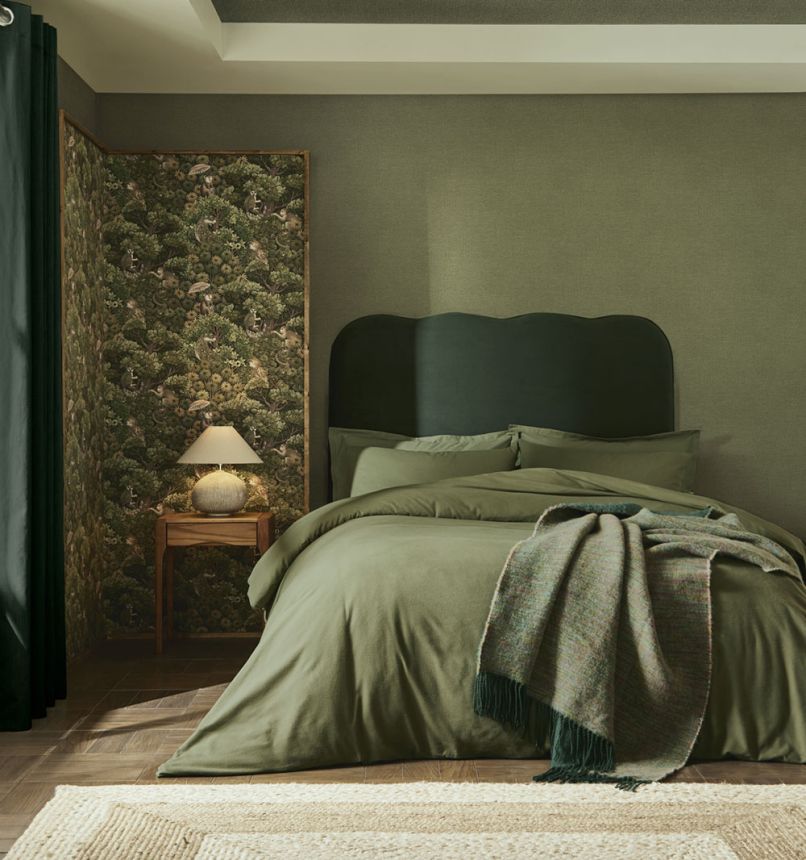 Tapeta, zelená, listy, opice, 142310, Jaipur, Graham Brown Premium