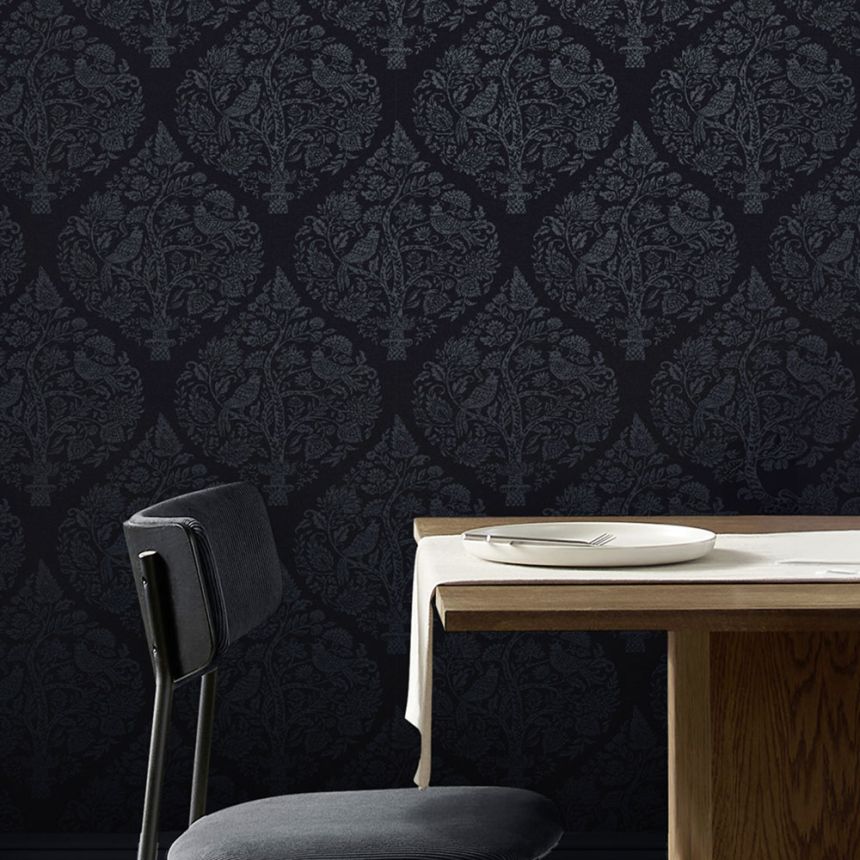 Tapeta, modrá, ornamenty, 142059, Allurium, Graham Brown Premium