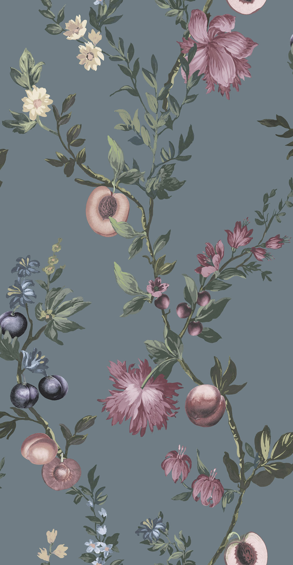 Tapeta, modrá, vetvičky, kvety, 142340, Allurium, Graham Brown Premium