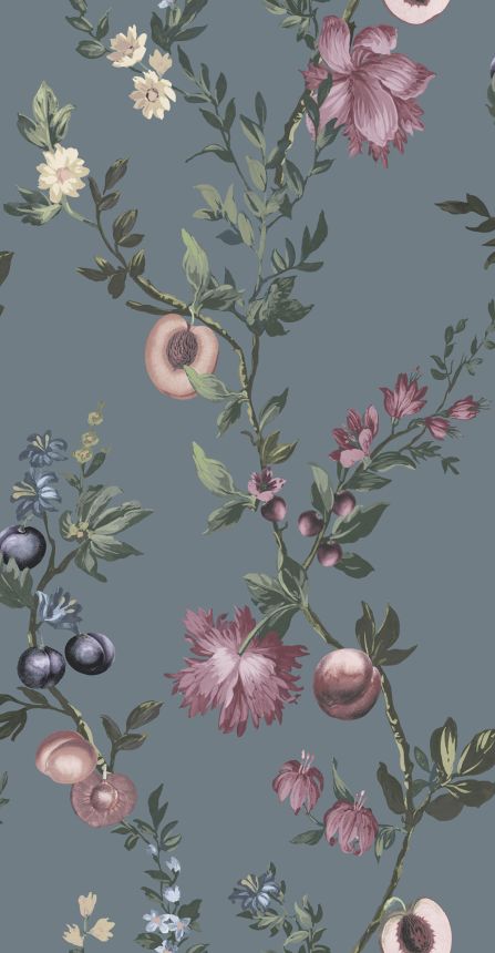 Tapeta, modrá, vetvičky, kvety, 142340, Allurium, Graham Brown Premium