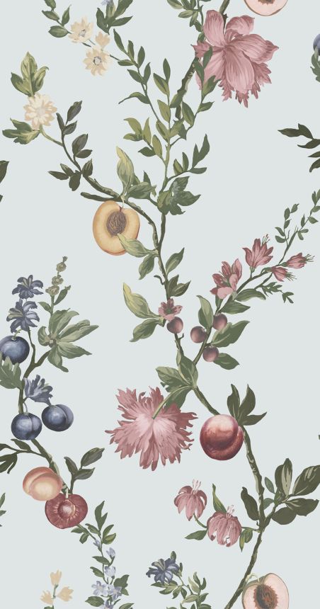 Tapeta, modrá, vetvičky, kvety, 142343, Allurium, Graham Brown Premium