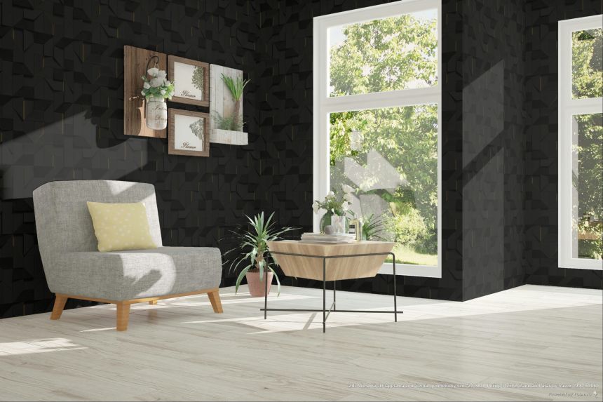 3D tapeta, čierna, geometrický vzor, Z81001, Philipp Plein 2, Zambaiti Parati