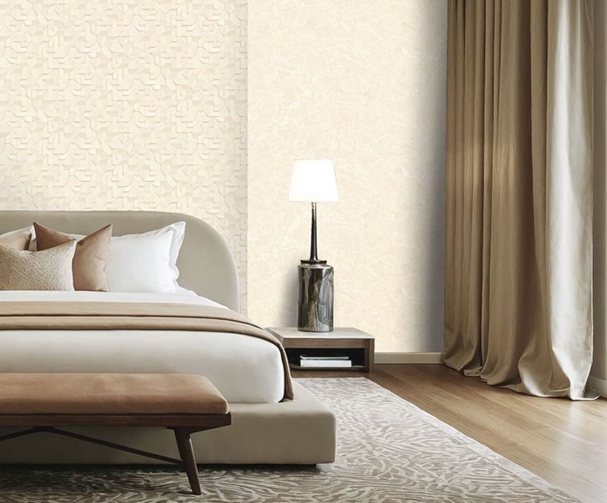 3D tapeta, zlatá, béžová, geometrický vzor, Z81012, Philipp Plein 2, Zambaiti Parati