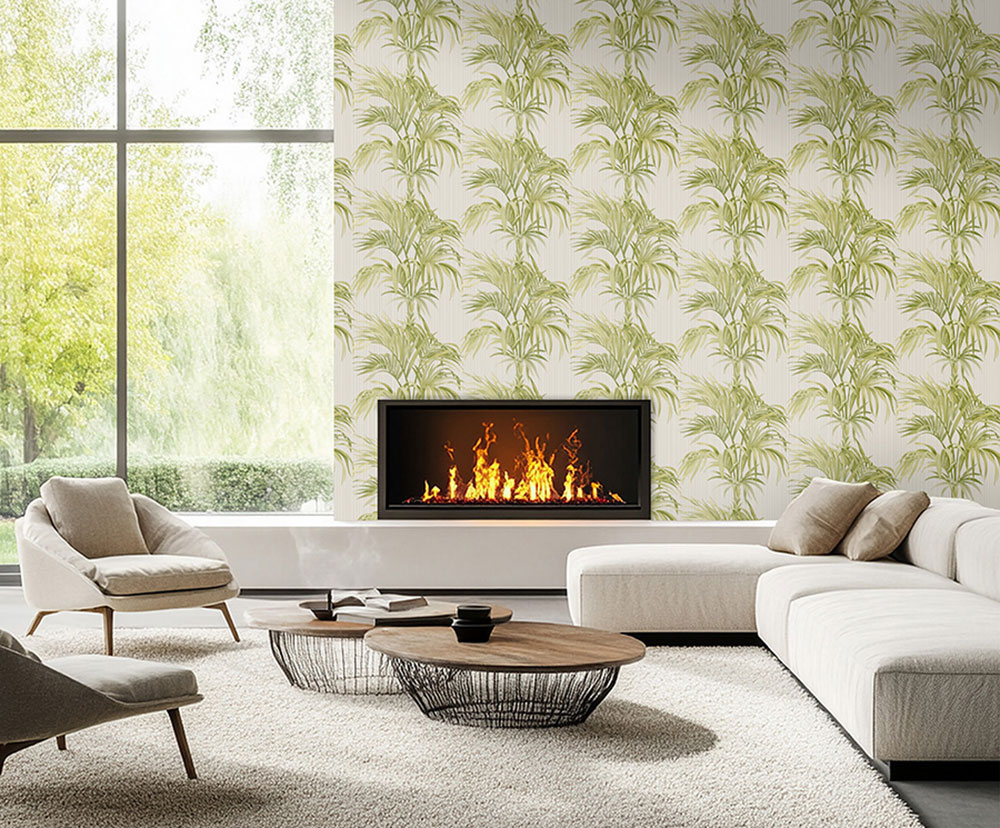 Tapeta, biela, zelená, pruhy, listy, Z81019, Philipp Plein 2, Zambaiti Parati