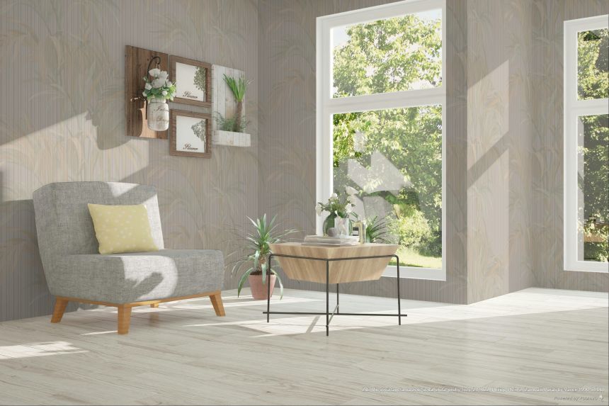 Tapeta, sivá, žltá, pruhy, listy, Z81022, Philipp Plein 2, Zambaiti Parati