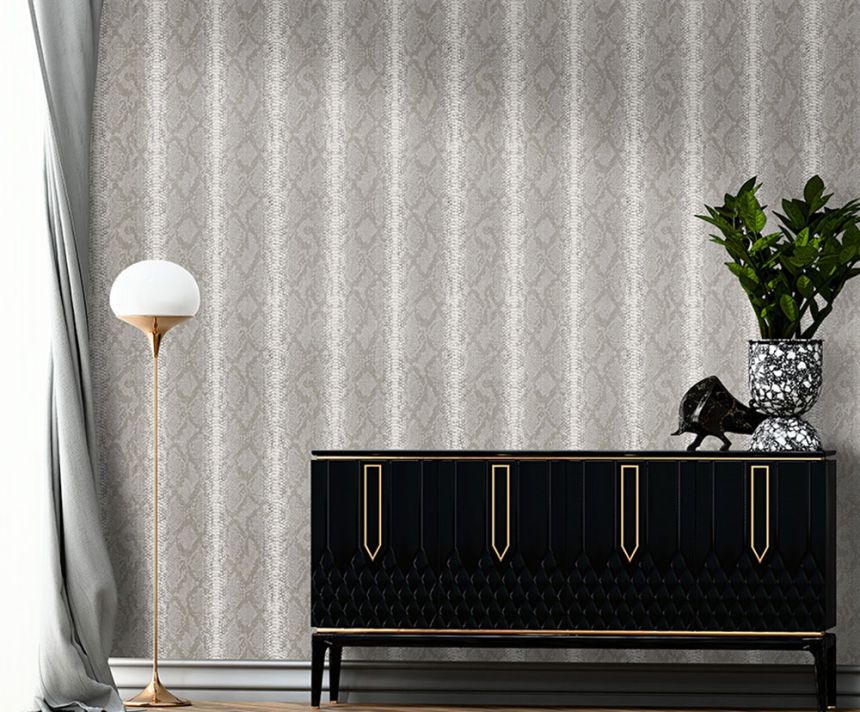 Tapeta, sivá, imitácia hadej kože, Z81032, Philipp Plein 2, Zambaiti Parati