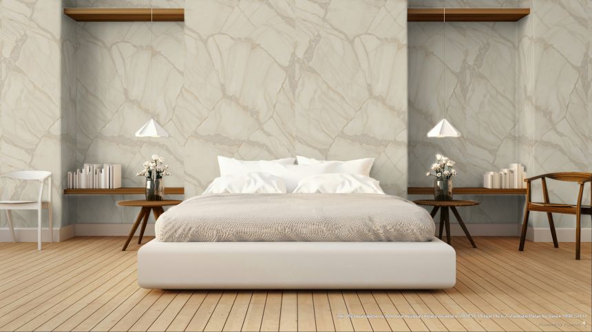 Tapeta, biela, béžová, imitácia mramoru, Z81039, Philipp Plein 2, Zambaiti Parati