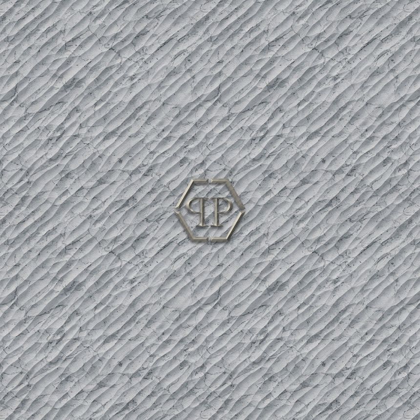 Obrazová tapeta, sivá, mramor, logo, Z81060, 3x3 m, Philipp Plein 2, Zambaiti Parati