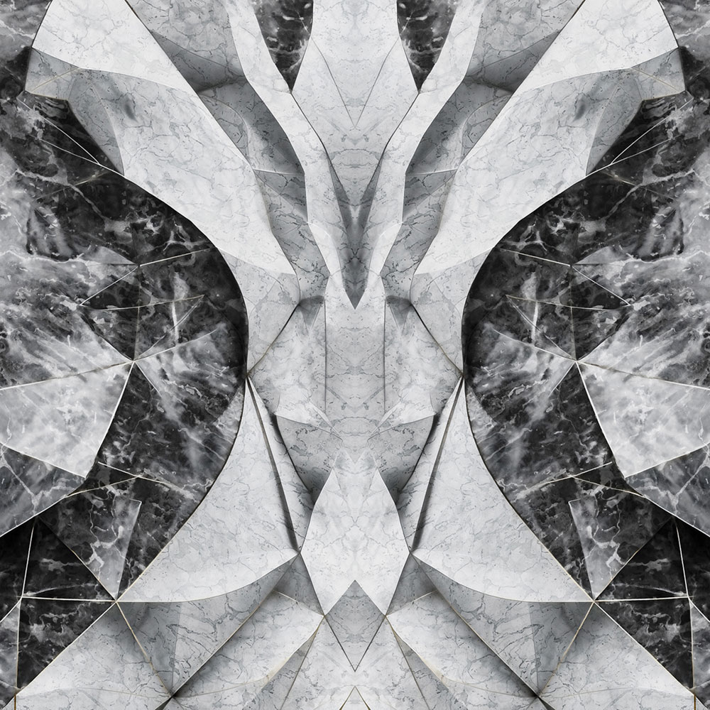 Obrazová tapeta, čierna, sivá, mramor, tvary, Z81068, 3x3 m, Philipp Plein 2, Zambaiti Parati