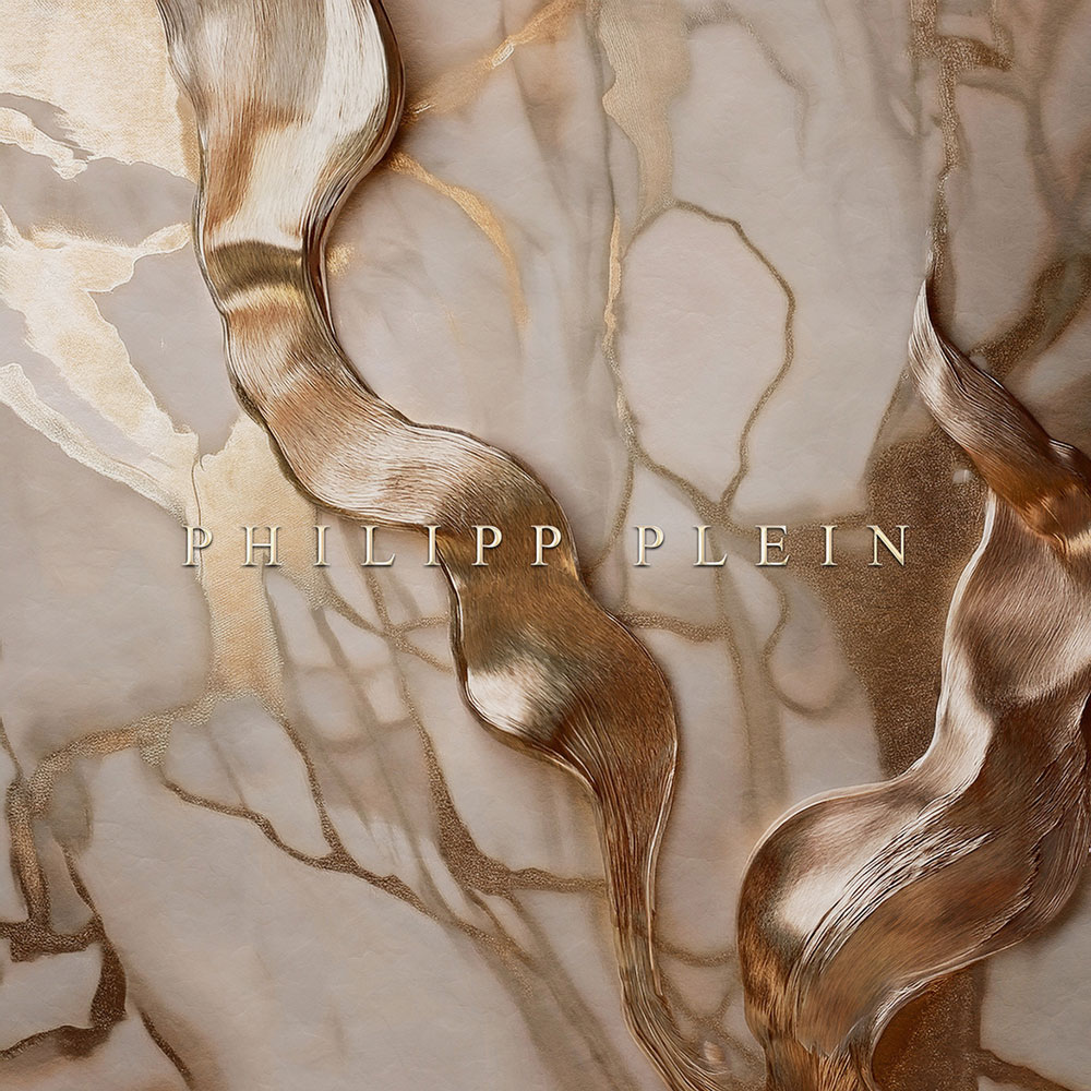 Obrazová tapeta, hnedá, béžová, mramor, nápis, Z81069, 3x3 m, Philipp Plein 2, Zambaiti Parati