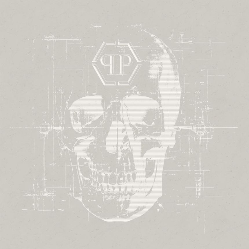 Obrazová tapeta, béžová, lebka, Z81077, 3x3 m, Philipp Plein 2, Zambaiti Parati