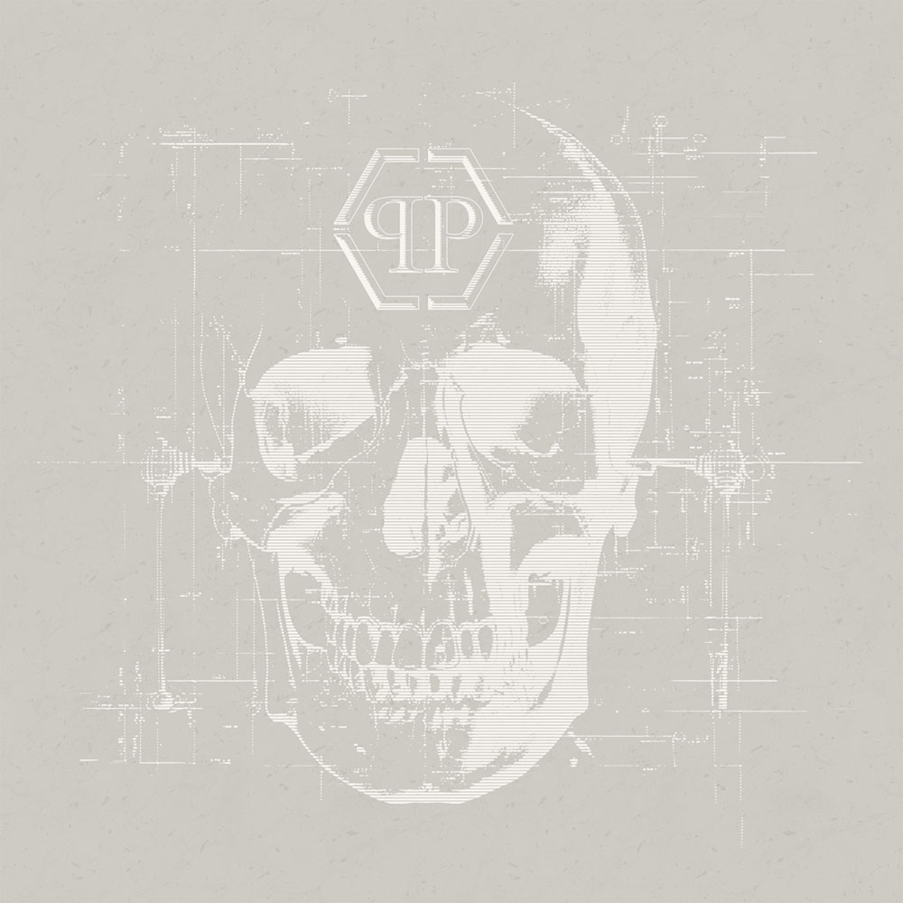 Obrazová tapeta, béžová, lebka, Z81077, 3x3 m, Philipp Plein 2, Zambaiti Parati