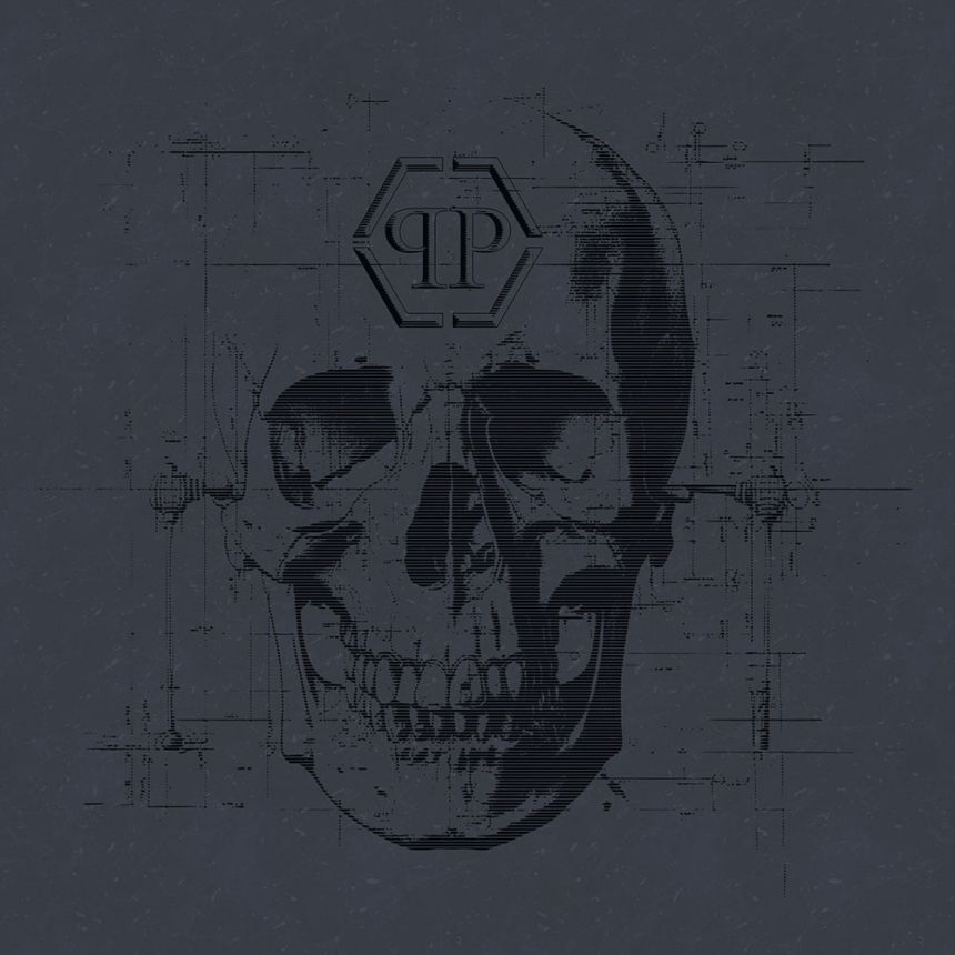 Obrazová tapeta, čierna, lebka, Z81078, 3x3 m, Philipp Plein 2, Zambaiti Parati