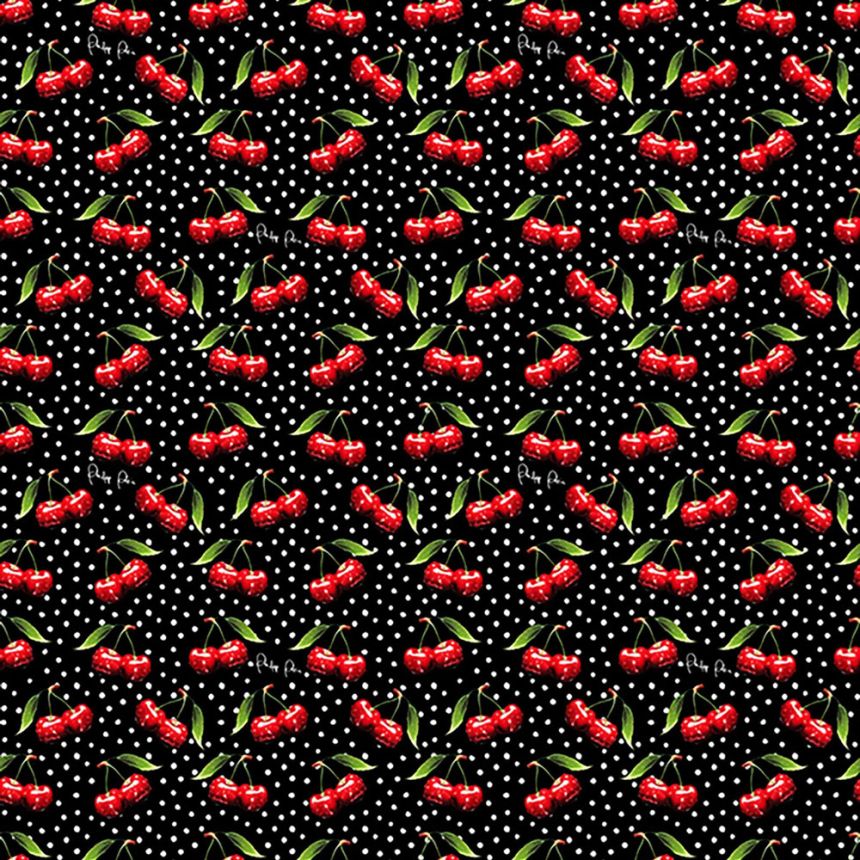 Obrazová tapeta, čierna, červená, čerešne, Z81082, Philipp Plein 2, Zambaiti Parati