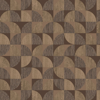 Hnedá vliesová tapeta na stenu s geometrickým vzorom 8511-5, Vavex 2021