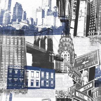 Papierová tapeta New York, 104631, Fresco New York Blue / Black, Kids @ Home 6, Graham & Brown