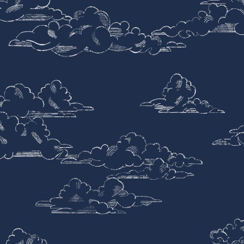 Vliesová tapeta na stenu mráčiky, Oblaky 108554, Vintage Cloud Navy, Kids @ Home 6, Graham & Brown