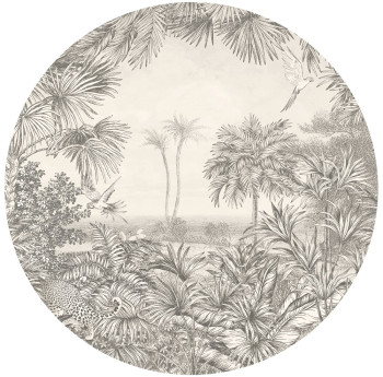 Kruhová vliesová obrazová tapeta Palmy 300422, priemer 145 cm, Grand Safari, BN Walls