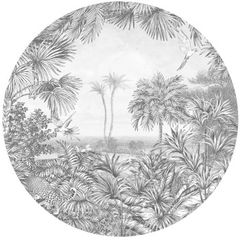 Kruhová vliesová obrazová tapeta Palmy, 300421, priemer 145 cm, Grand Safari, BN Walls