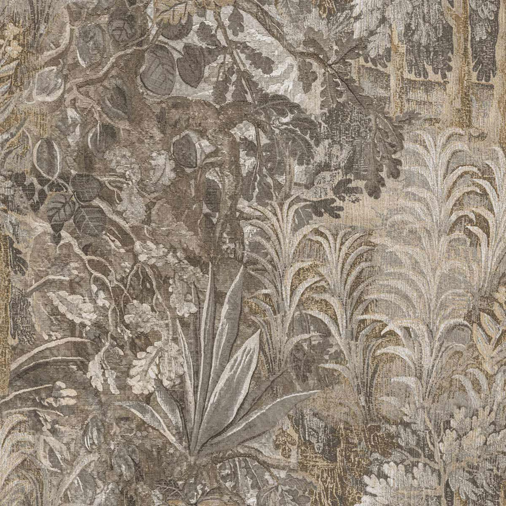 Tapeta, sivá, čierna, rastliny, listy, 5821, Jaipur, Parato by Cristiana Masi