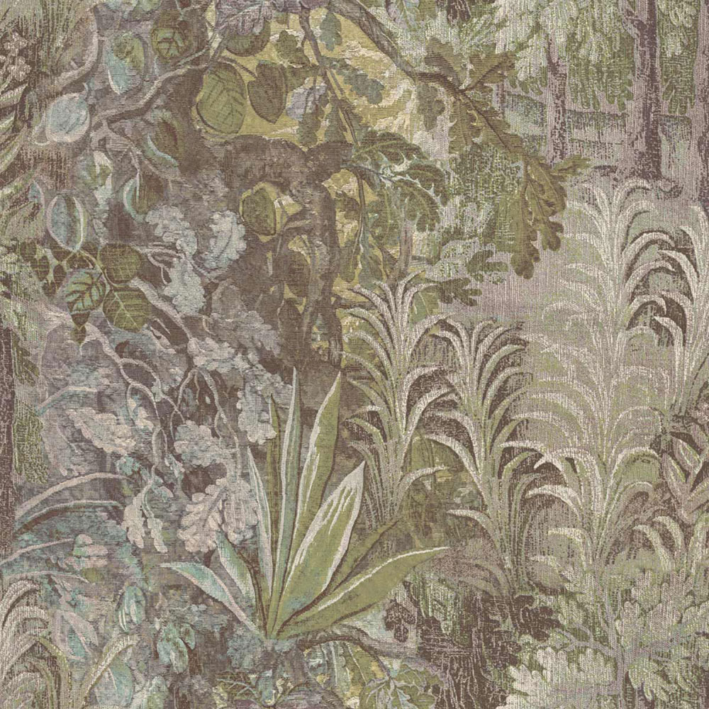Tapeta, zelená, hnedá, rastliny, listy, 5825, Jaipur, Parato by Cristiana Masi