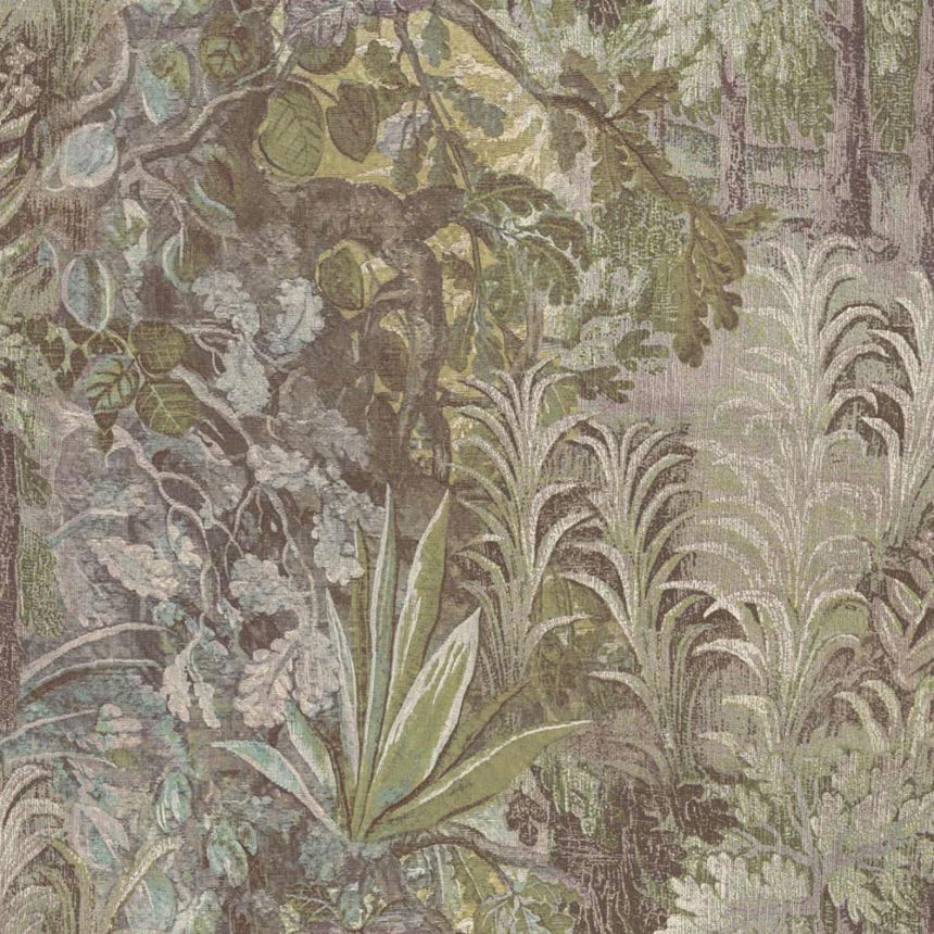 Tapeta, zelená, hnedá, rastliny, listy, 5825, Jaipur, Parato by Cristiana Masi