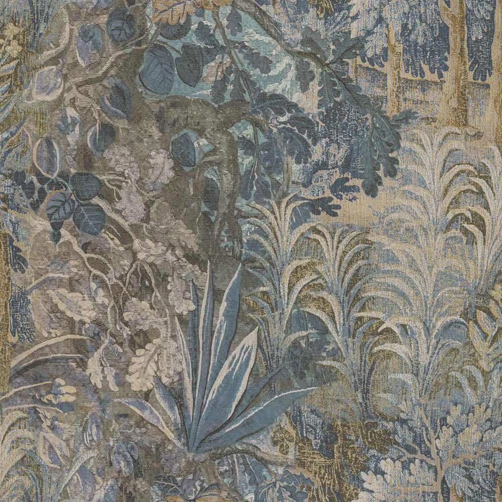 Tapeta, modrá, sivá, rastliny, listy, 5826, Jaipur, Parato by Cristiana Masi