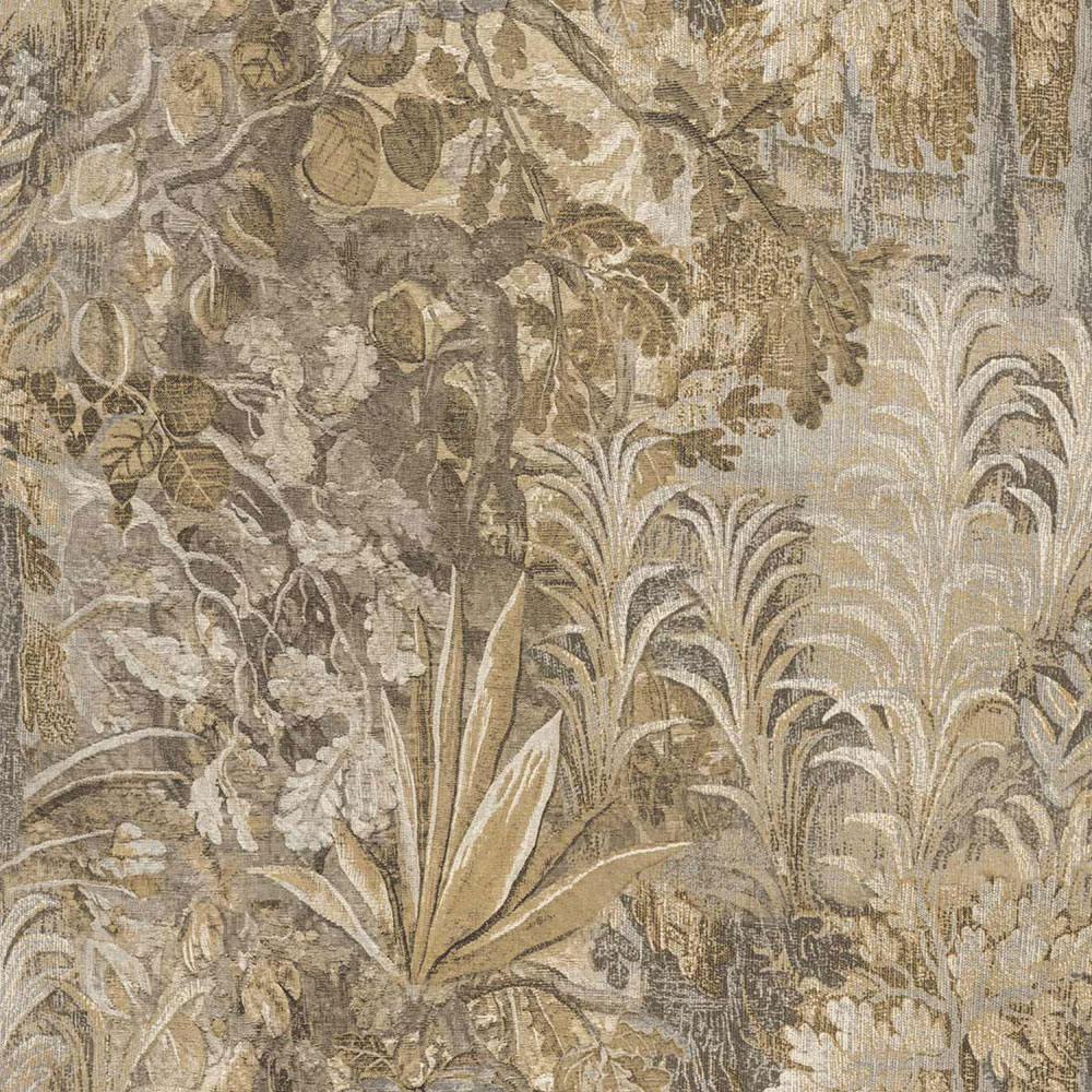 Tapeta, béžová, sivá, rastliny, listy, 5829, Jaipur, Parato by Cristiana Masi