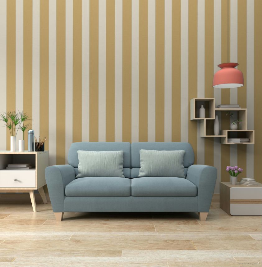 Tapeta, zlato-sivá, pruhy, 7753, Agora, Parato by Cristiana Masi