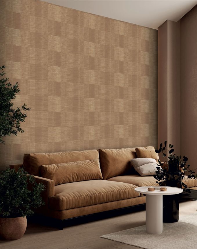 Geometrická tapeta, oranžová, hnedá, IM28031, Imani, Decoprint