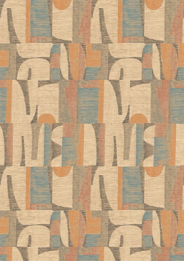 Geometrická obrazová tapeta, béžová, sivá, IMD28100, Imani, Decoprint