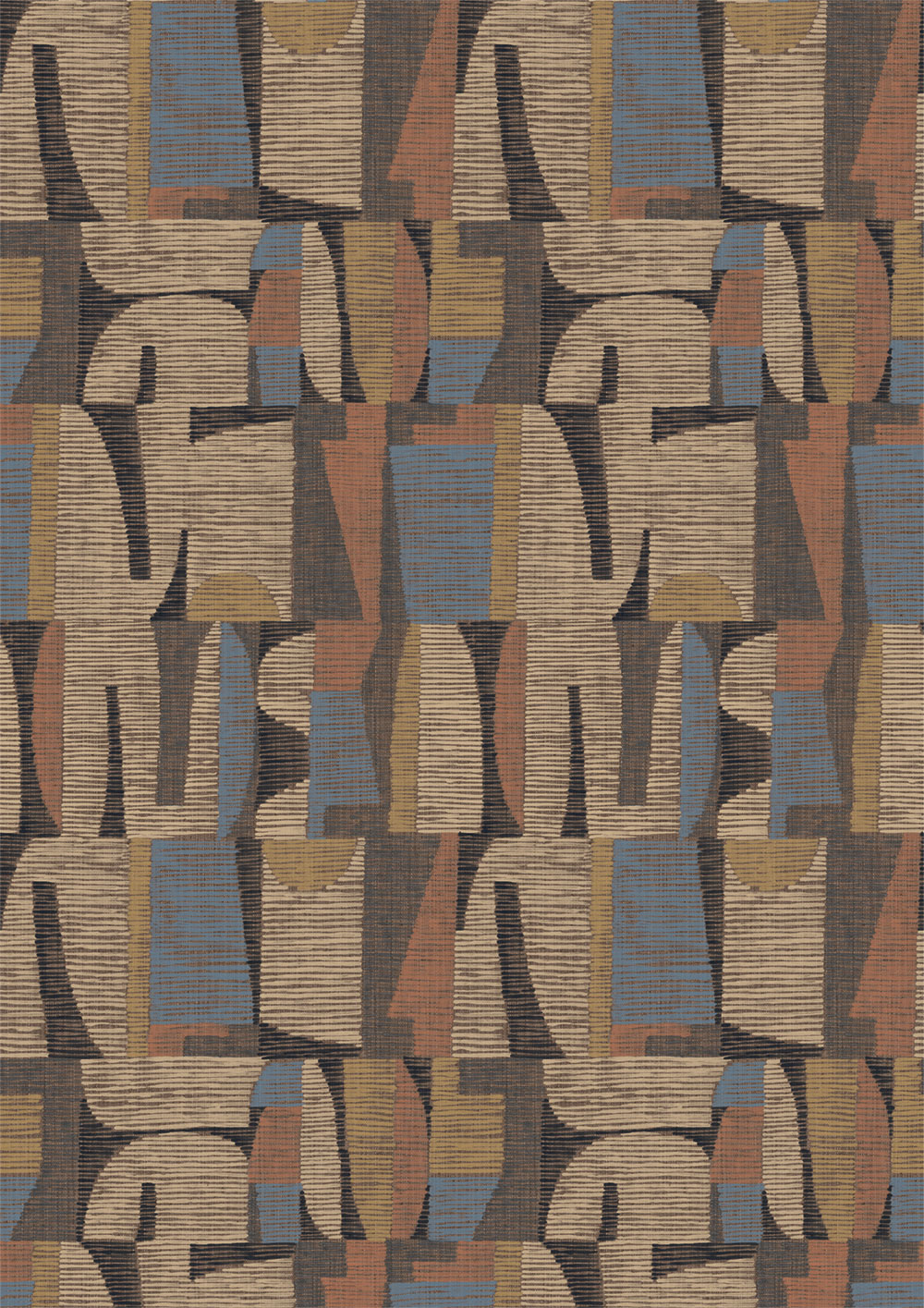 Geometrická obrazová tapeta, hnedá, červená, IMD28101, Imani, Decoprint