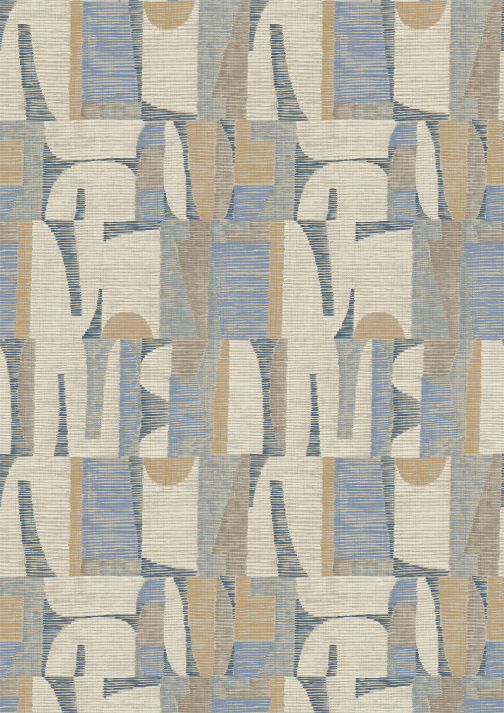 Geometrická obrazová tapeta, béžová, modrá, IMD28102, Imani, Decoprint