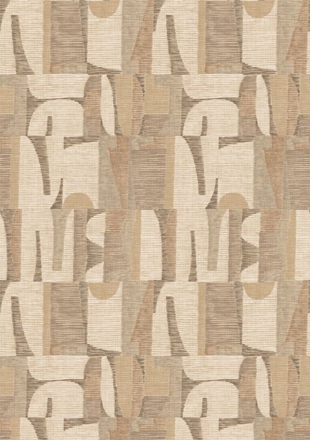 Geometrická obrazová tapeta, béžová, hnedá, IMD28103, Imani, Decoprint