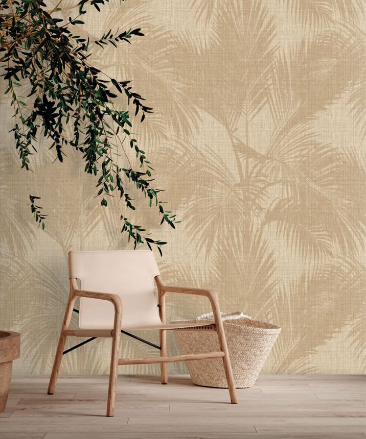 Obrazová tapeta, palmové listy, béžová, hnedá, IMD28122, Imani, Decoprint