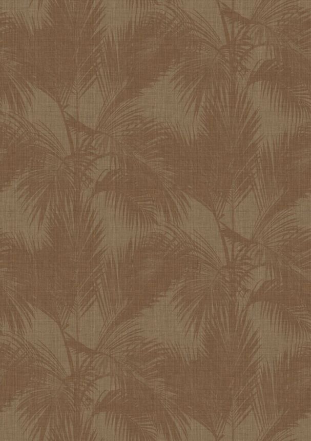Obrazová tapeta, palmové listy, hnedá, čierna, IMD28123, Imani, Decoprint