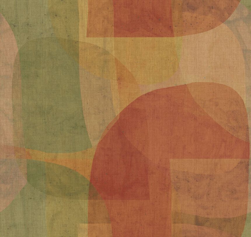Geometrická obrazová tapeta, červená, zelená, IMD28130, Imani, Decoprint