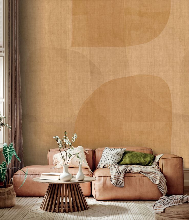 Geometrická obrazová tapeta, žltá, hnedá, IMD28133, Imani, Decoprint