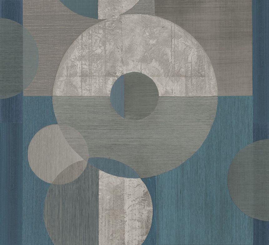 Geometrická obrazová tapeta, modrá, sivá, IMD28143, Imani, Decoprint