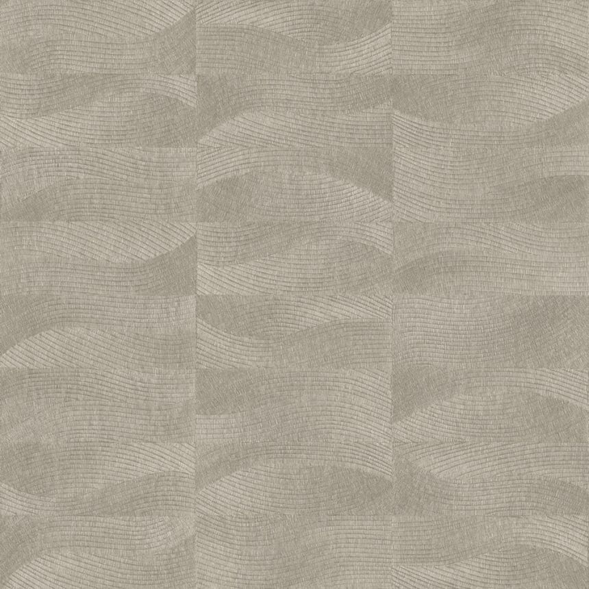 Tapeta, hnedá, sivá, imitácia výšivky, vlnky, TN29021, Terra Nova, Decoprint