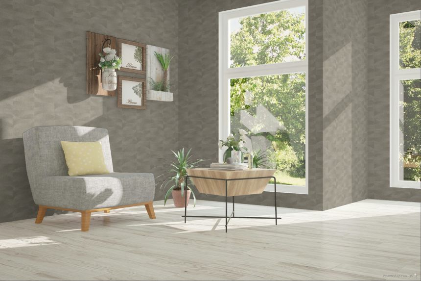 Tapeta, hnedá, sivá, imitácia výšivky, vlnky, TN29021, Terra Nova, Decoprint