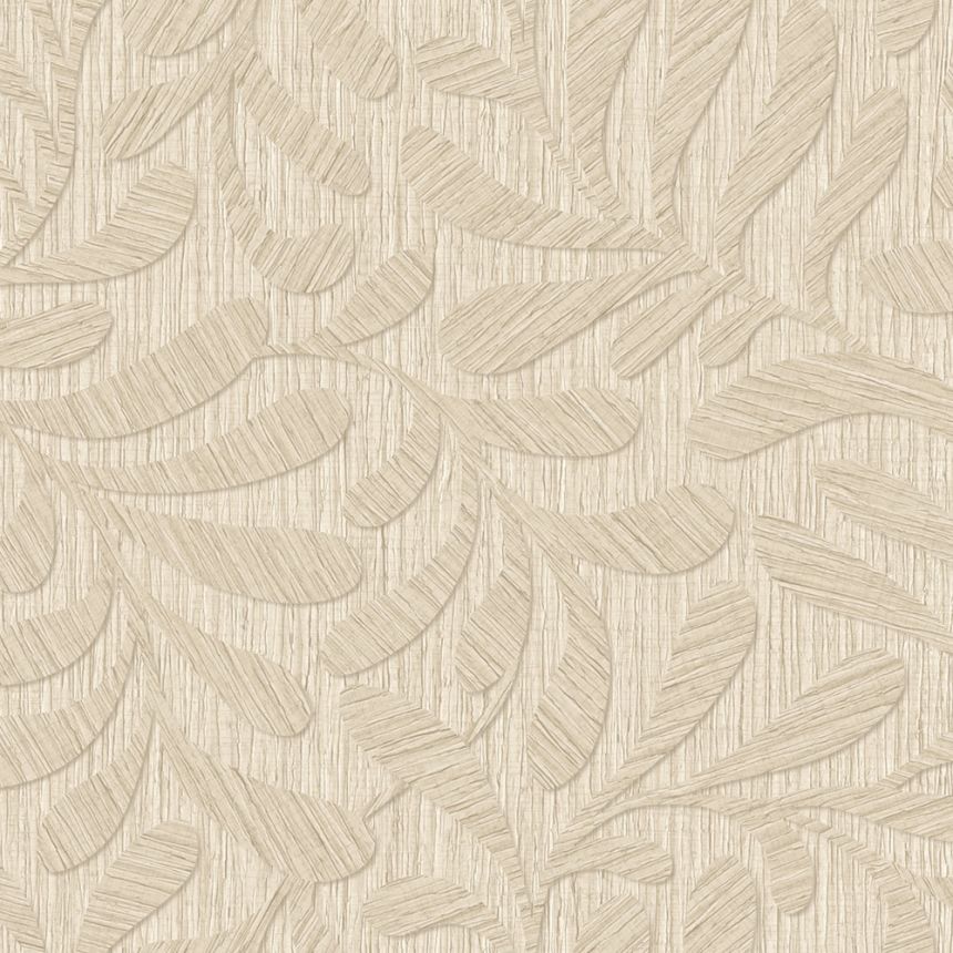 Tapeta, béžová, imitácia dreva, listy, TN29050, Terra Nova, Decoprint