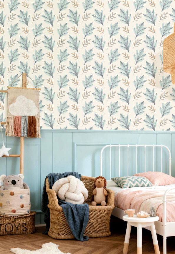 Tapeta, modrá, zlatá, listy, 4415, Momi, Parato by Cristiana Masi