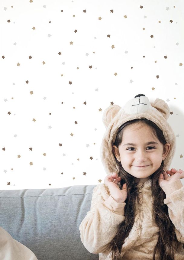 Tapeta, hnedá, zlatá, hviezdičky, 4452, Momi, Parato by Cristiana Masi